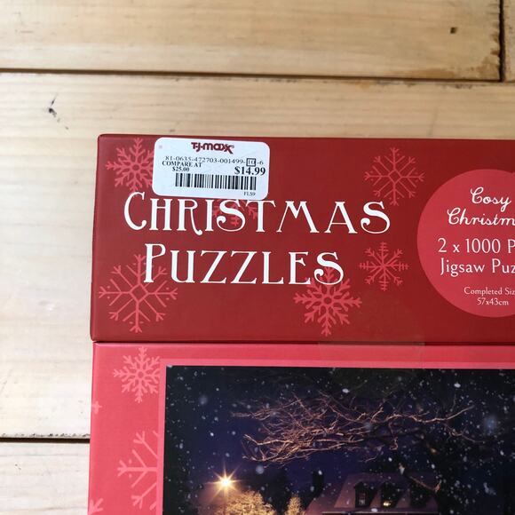 Robert Frederick NWT NIB Cozy Christmas Puzzles Two 1000 Piece Puzzles - Picture 4 of 4